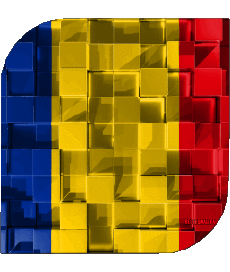 Drapeaux Europe Roumanie Carré 