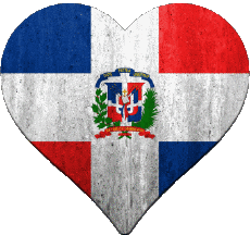 Fahnen Amerika Dominikanische Republik Herz 