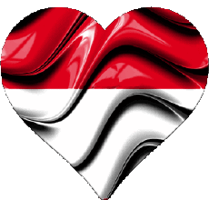 Flags Asia Indonesia Heart 