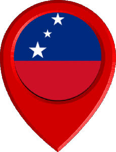 Drapeaux Océanie Samoa Epingle de Localisation 