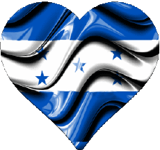 Drapeaux Amériques Honduras Coeur 