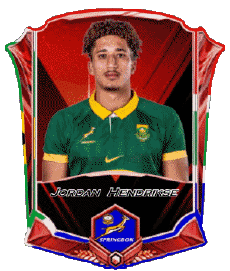Sportivo Rugby - Giocatori Sud Africa Squadra 2025 Jordan Hendrikse 