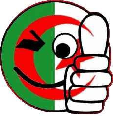 Fahnen Afrika Algerien Smiley - Ok 