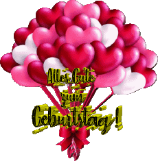 Messages German Alles Gute zum Geburtstag Luftballons - Konfetti 009 
