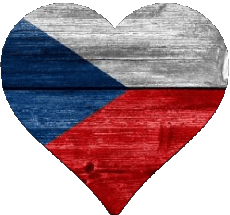 Drapeaux Europe Tchéquie Coeur 