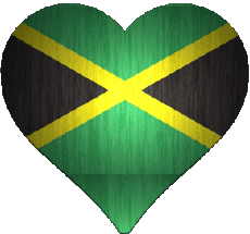 Drapeaux Amériques Jamaïque Coeur 