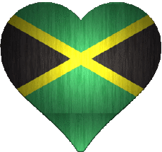 Flags America Jamaica Heart 