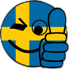 Drapeaux Europe Suède Smiley - OK 