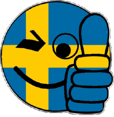 Flags Europe Sweden Smiley - OK 