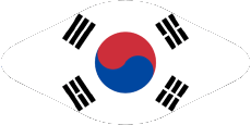 Drapeaux Asie Corée du Sud Ovale 02 