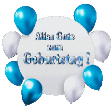 Messagi Tedesco Alles Gute zum Geburtstag Luftballons - Konfetti 010 