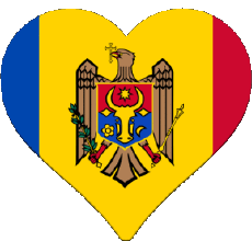 Drapeaux Europe Moldavie Coeur 