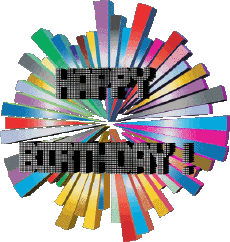 Mensajes Inglés Happy Birthday Abstract - Geometric Fondo transparente 007 