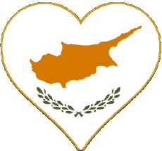 Drapeaux Europe Chypre Coeur 