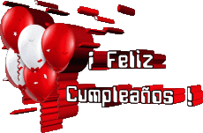 Mensajes Español Feliz Cumpleaños Globos - Confeti 003 