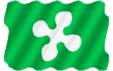 Banderas Europa Italia Lombardia Ondulación 