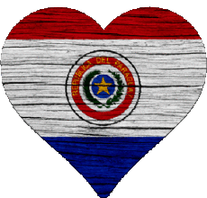 Drapeaux Amériques Paraguay Coeur 