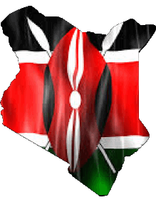 Fahnen Afrika Kenia Karte 