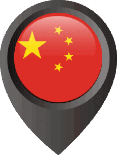 Fahnen Asien China Standort-Pin 