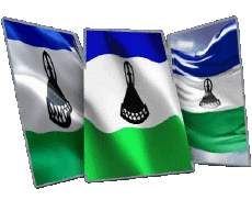 Drapeaux Afrique Lesotho Forme 01 