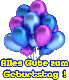 Messagi Tedesco Alles Gute zum Geburtstag Luftballons - Konfetti 004 