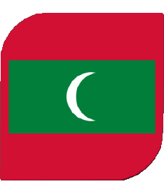Bandiere Asia Maldive Quadrato 