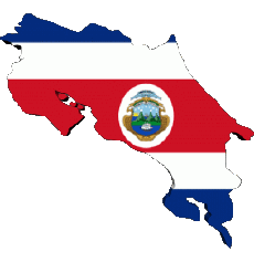 Drapeaux Amériques Costa Rica Carte 