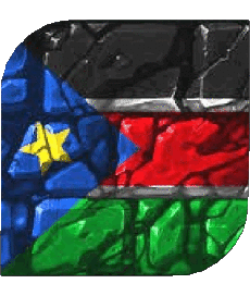 Bandiere Africa Sudan del sud Quadrato 