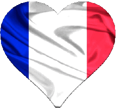 Drapeaux Europe France National Coeur 
