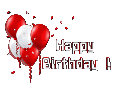 Nachrichten Englisch Happy Birthday Balloons - Confetti 003 