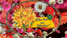 Messagi Tedesco Alles Gute zum Geburtstag Blumen Sfondo animato 004 