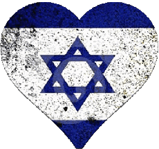 Banderas Asia Israel Corazón 