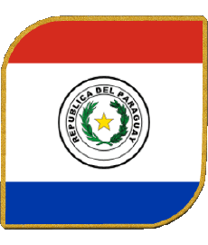 Drapeaux Amériques Paraguay Carré 