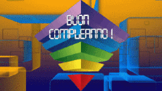 Nachrichten Italienisch Buon Compleanno Astratto - Geometrico Animierter Hintergrund 002 
