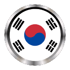 Fahnen Asien Südkorea Rund - Ringe 