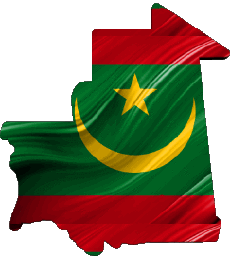 Drapeaux Afrique Mauritanie Carte 