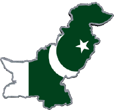 Banderas Asia Pakistán Mapa 