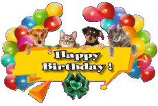 Messagi Inglese Happy Birthday Animals 007 