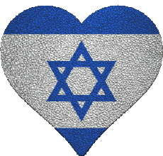 Drapeaux Asie Israël Coeur 