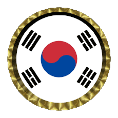 Fahnen Asien Südkorea Rund - Ringe 