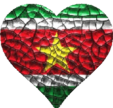 Banderas América Surinam Corazón 