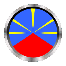 Fahnen Frankreich D.O.M - T.O.M La Réunion Rund - Ringe 