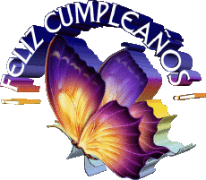 Mensajes Español Feliz Cumpleaños Mariposas Fondo transparente 001 