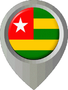 Fahnen Afrika Togo Standort-Pin 