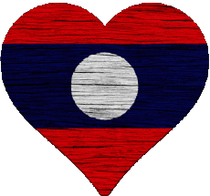 Fahnen Asien Laos Herz 