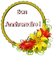 Mensajes Francés Bon Anniversaire Floral 018 