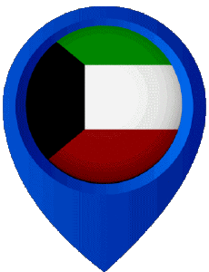 Banderas Asia Kuwait Marcador de ubicación 