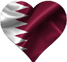Drapeaux Asie Qatar Coeur 