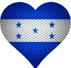 Drapeaux Amériques Honduras Coeur 