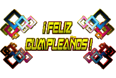 Messagi Spagnolo Feliz Cumpleaños Abstracto - Geométrico Sfondo trasparente 003 